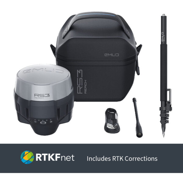 Emlid RCH205 Reach RS3 NTRIP RTK Survey KIT With Survey Pole and 1 Year Corrections