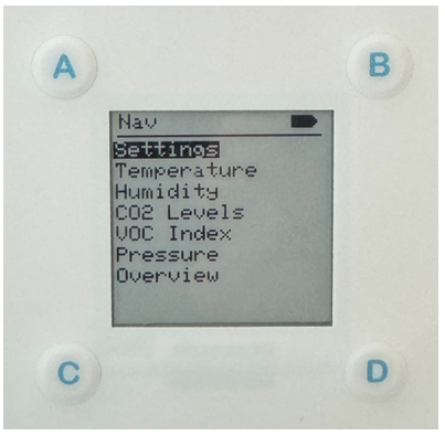 Cascoda KNX IoT Environment Sensor NAV Menu