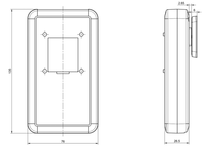 Cascoda KNX IoT Environmental Sensor Dimensions