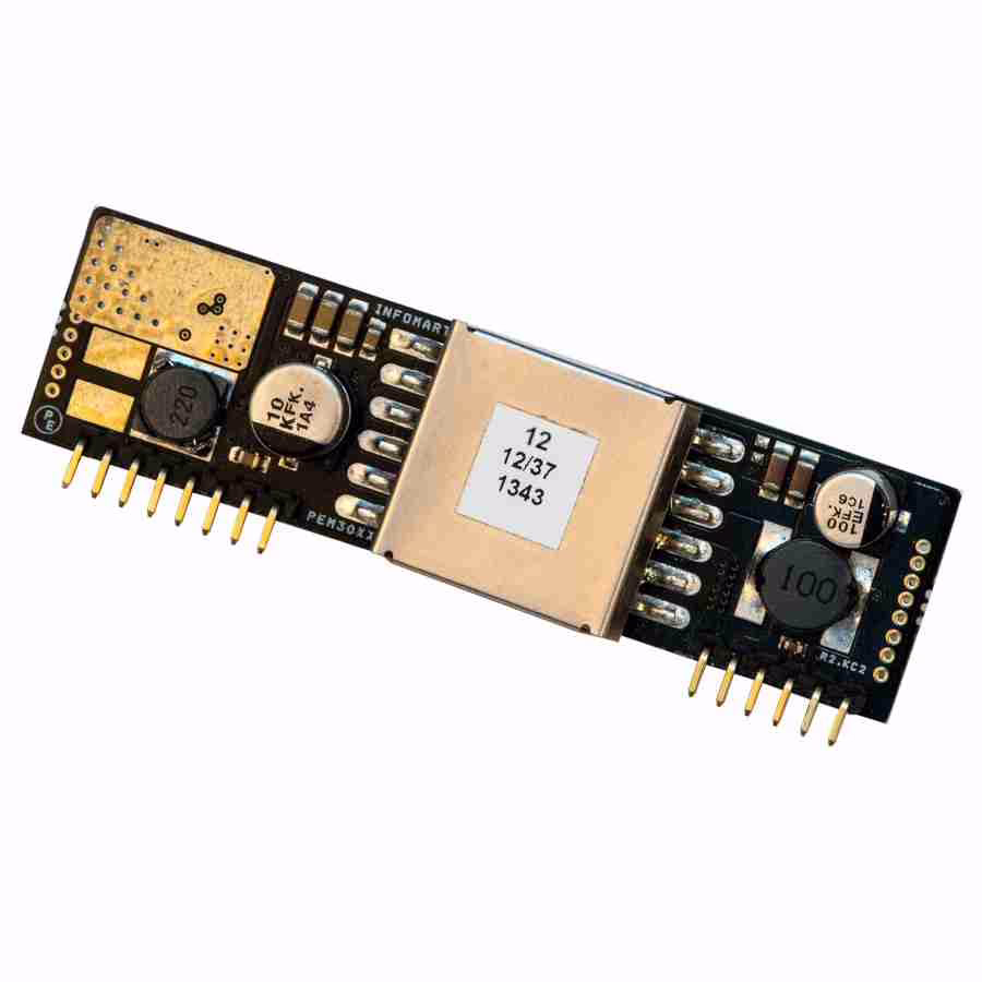 Infomart PEM3000 Series Power over Ethernet (PoE) 30W Power Extraction Module (Mounting: Vertical (SIP), Output-voltage: 18V)